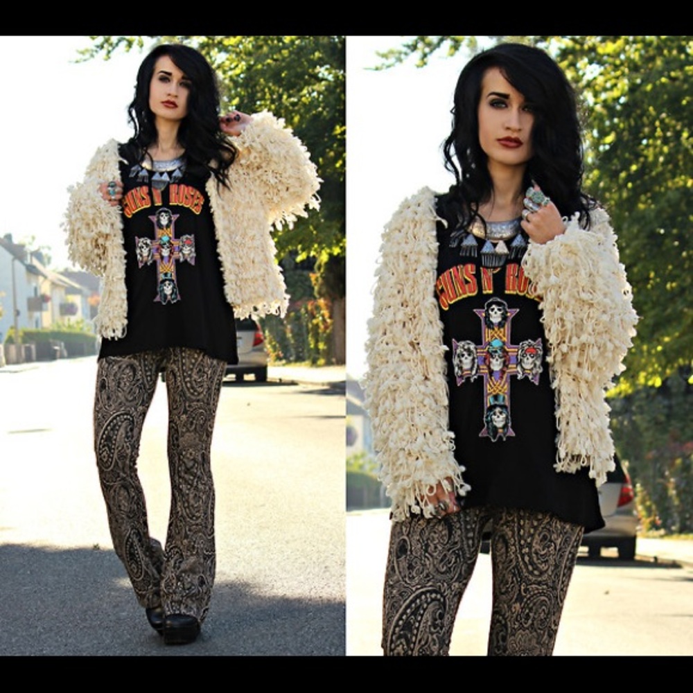 NWOT H&M Paisley Sparkle Bell Bottoms